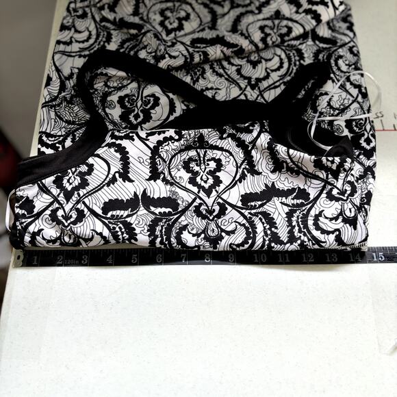 173. Soybu Athletic Dress Size S Racerback Black and White Shelf Bra Damask - Picture 5 of 10